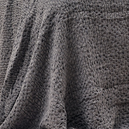 Waffle Organik Pamuk Örme Battaniye Koyu Gri
