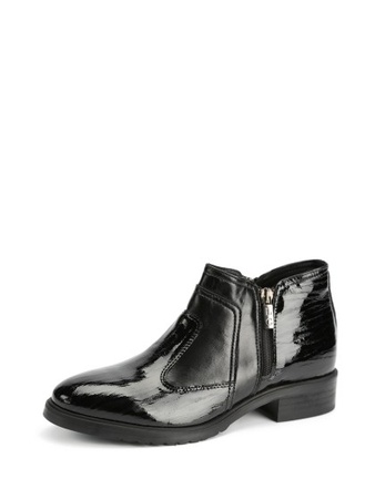 N120 حذاء براءات الاختراع والجلود السوداء مع اثنين من السحابات