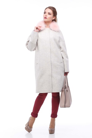 Зимнее пальто Доменика с утеплителем, шерсть Италия