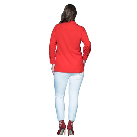 Büyük Beden Kravat Yaka Krep Gömlek