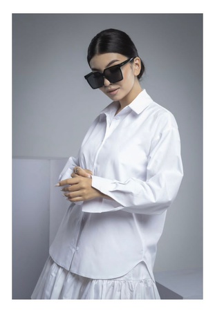 Kadın basic pamuklu gömlek