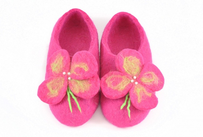 Keçe terlik &quot;Çiçek&quot;