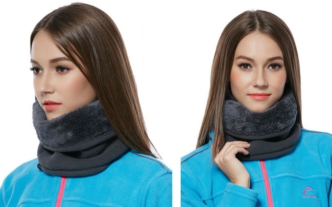 Kürklü tüp eşarp snood devetüyü