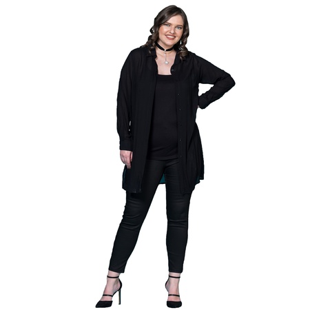 Куртка вуаль большого размера с воротником