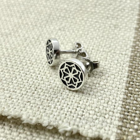 Серьги-гвоздики из серебра 925й пробы