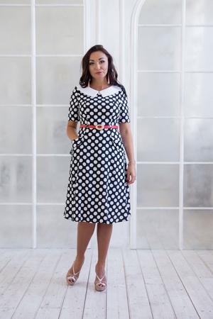 Платье 3175/синий, черный.