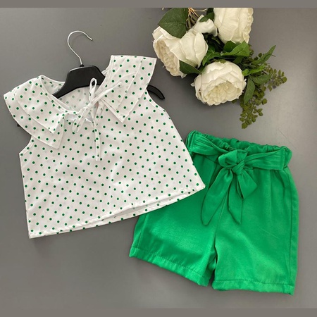 Оптовая продажа, комплект из 2-х рубашек и шорт для девочек от 2 до 6 лет