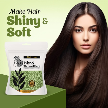 Hair Colour for Women Original Black 100% Henna-Based Powder Long-Lasting Herbal Formula Ammonia-Free 45g Zipper Pouch