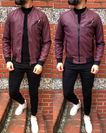 iga fashion erkek mevsimlik sunni deri pilot mont ceket