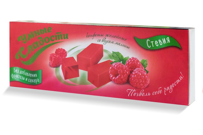 Конфеты "Умные сладости" желейные со вкусом малины 90г