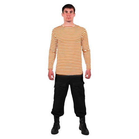 Тельняшка полоски бело-оранжевого цвета