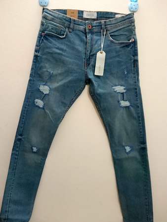 Мужские рваные стрейч-джинсы в винтажном стиле Edc.