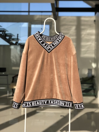 Кофта премиум-качества из корейского х/б велюра с резинкой fashion (oversized)