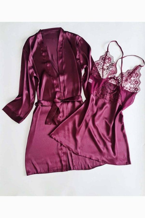 Luxury Satin Sleepwear Set (4 Pieces) – Model 1520