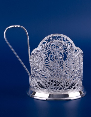 Серебряный подстаканник "Лебедь"