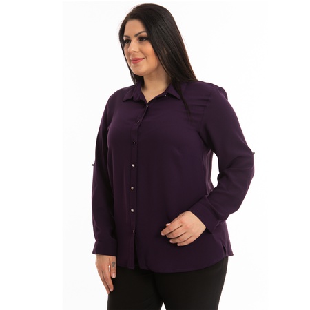 Büyük Beden Klasik Krep Gömlek