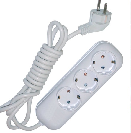 Ev uzatma kablosu GLANZEN 3 priz, 3m EU-03-03Z