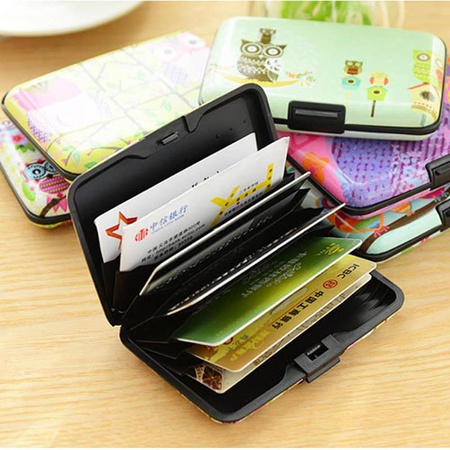 Визитница "Совушки" в жестком алюминиевом корпусе