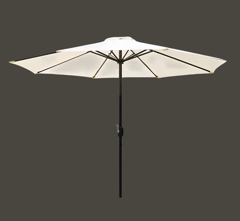 Central Pole Beach Umbrella – 2.7m German Woven Fabric, Rotating Lift – OEM Wholesale