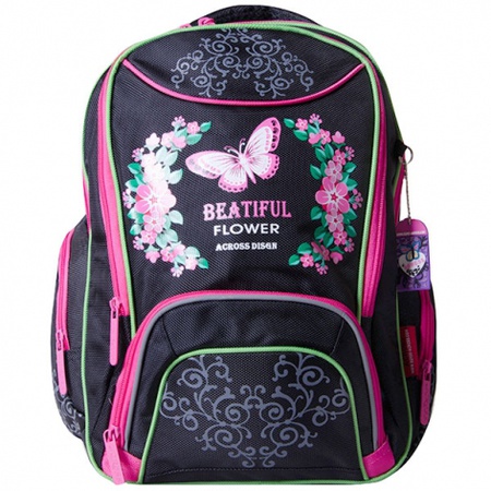 Рюкзак KB1522 Цвет: черный с розовой отделкой