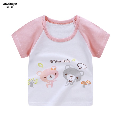 Детская футболка с длинными рукавами из чистого хлопка для мальчиков и малышей с длинными рукавами и сюжетами мультфильмов для девочек, летняя новая одежда