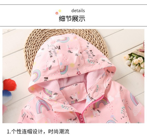 Осенняя уличная ветровка, детская одежда, флисовый тонкий новый топ для девочек