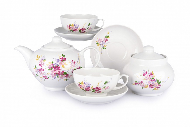 Сервиз чайный - Багульник (дачный, 14 предметов)