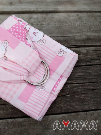 Слинг c кольцами Семицветик, розовые мишки