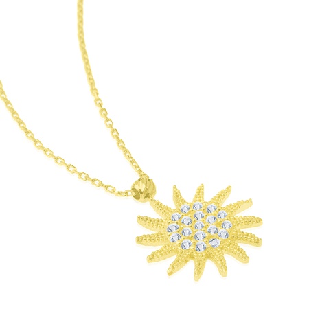 Even & Pétra 14 Ayar Altın Taşlı Güneş Kolye