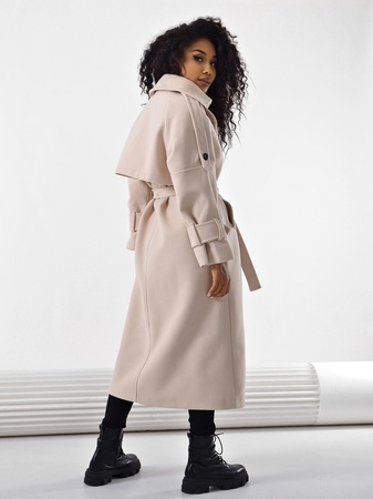 Пальто #4045 модель оверсайз 42-44 подойдёт до 50 размера