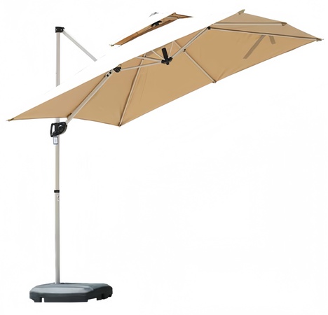 Offset Cantilever Umbrella – 3m Double-Tier, Aluminum Frame, Water/Sand Base Ready – Wholesale