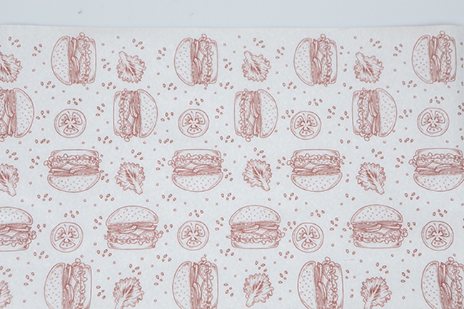 Силиконизированная бумага для выпечки с рисунком "Бургер" (рулон 10м)