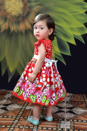 Красное с бабочками