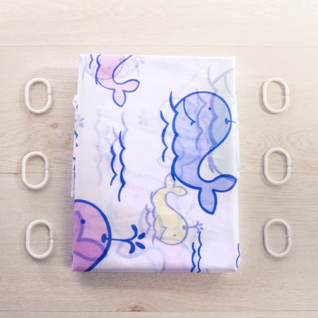 Штора для ванной "Кит" 180*180 см п/э