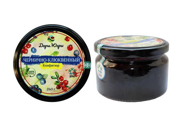 Конфитюр чернично-клюквенный из Сибири (ХМАО-ЮГРА) 240 гр