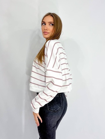 Лонгслив в полоску укороченая