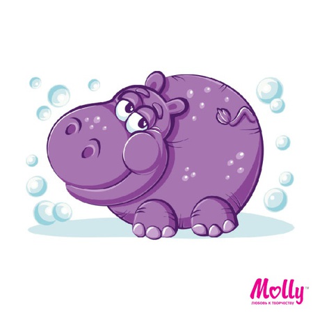 Раскраска по номерам Бегемот-чистюля