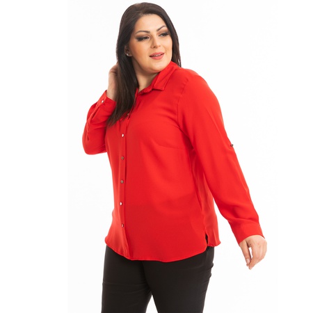 Büyük Beden Klasik Krep Gömlek