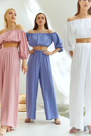 Anzug kurzes Oberteil und Hose Palazzo Mille