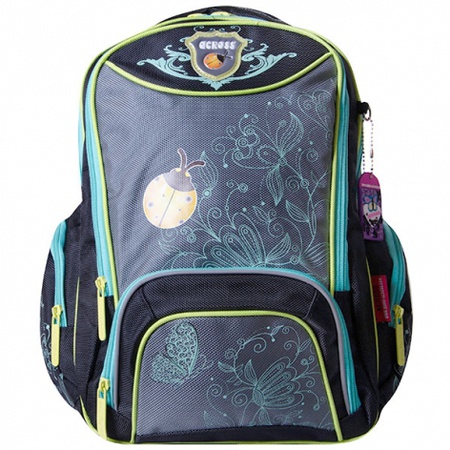 Рюкзак KB1522 Цвет: черный с серо-бирюзовой отделк