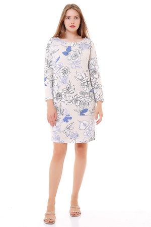 Демакс Женское белое платье с цветочным рисунком и передними карманами BUGATTI MODEL FLORAL