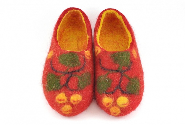Войлочные тапочки «Хохлома»