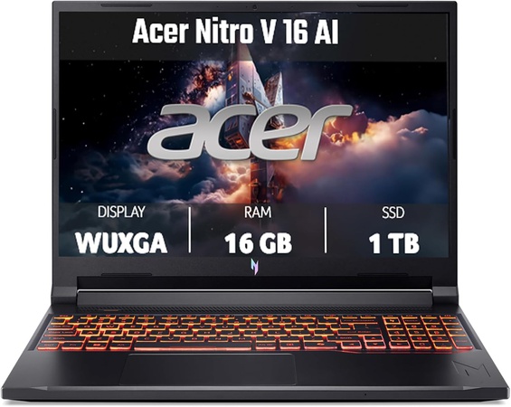 acer Nitro V 16 AI Notebook Gaming, NVIDIA GeForce RTX 5070 8 GB GDDR7, Processore AMD Ryzen 7 260, Ram 16 GB DDR5