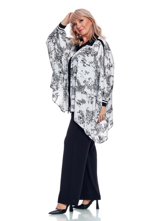 Брючный костюм с комбинированной отделкой