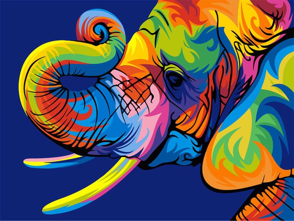 Sand painting "Rainbow Elephant"