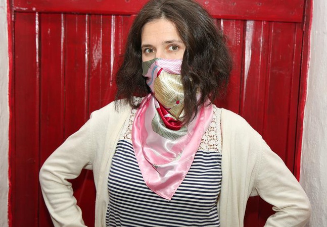 3 pairs of handmade scarves-masks