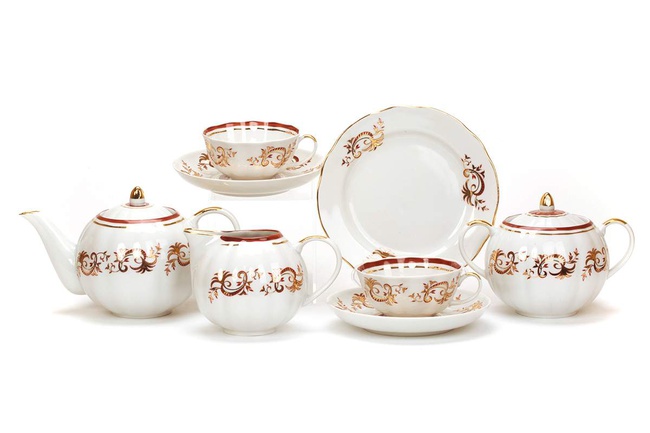 Сервиз чайный 21 предм. Тюльпан Золотое кружево