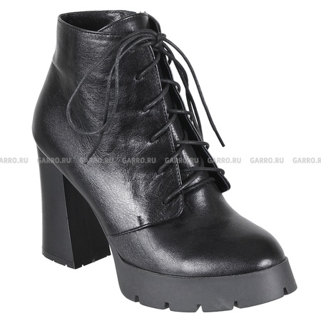 Ankle boots 2504 black, genuine leather, bike