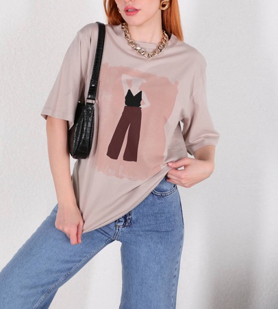 Baskılı kadın tişörtü