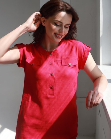 Платье лён. Размерный ряд 44-50, 46-52